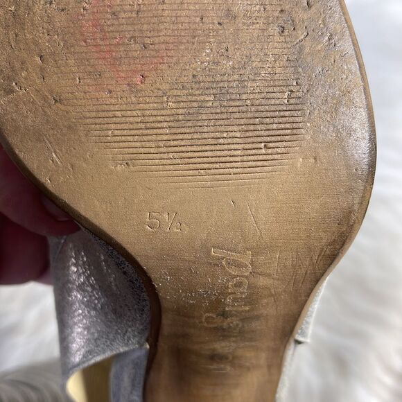 Paul Green Cayenne Metallic Smoke Suede Peep Toe Sandals Sz 5.5/US 8 - Picture 6 of 9